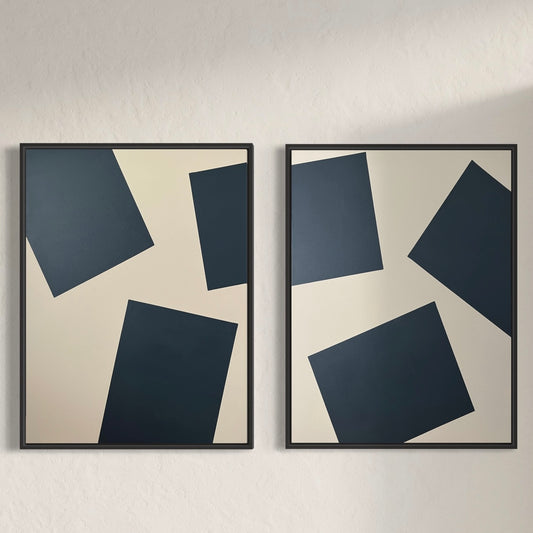 Space, cuadro abstracto geométrico de Leticia Salama (acrílico sobre lienzo, 60x90 cm)
